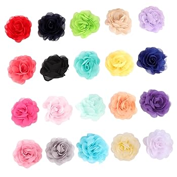 Amazon | HONMEET シフォン 3dローズヘアクリップセット 20個